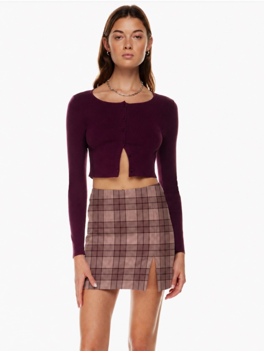 Aritzia Sunday Best Tatiana Skirt - Pink Plaid
